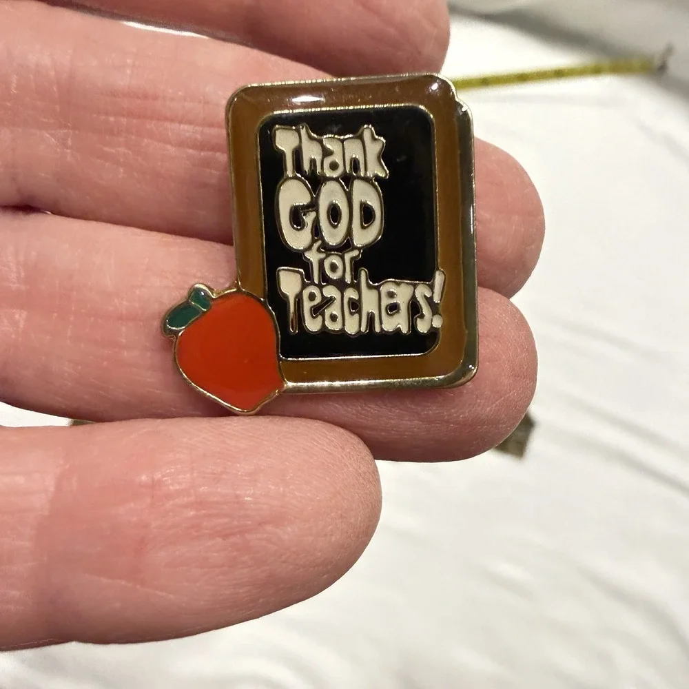 Vintage Teacher Lapel Pin Lot‎ JJ Hallmark Apple School Brooches 1990s